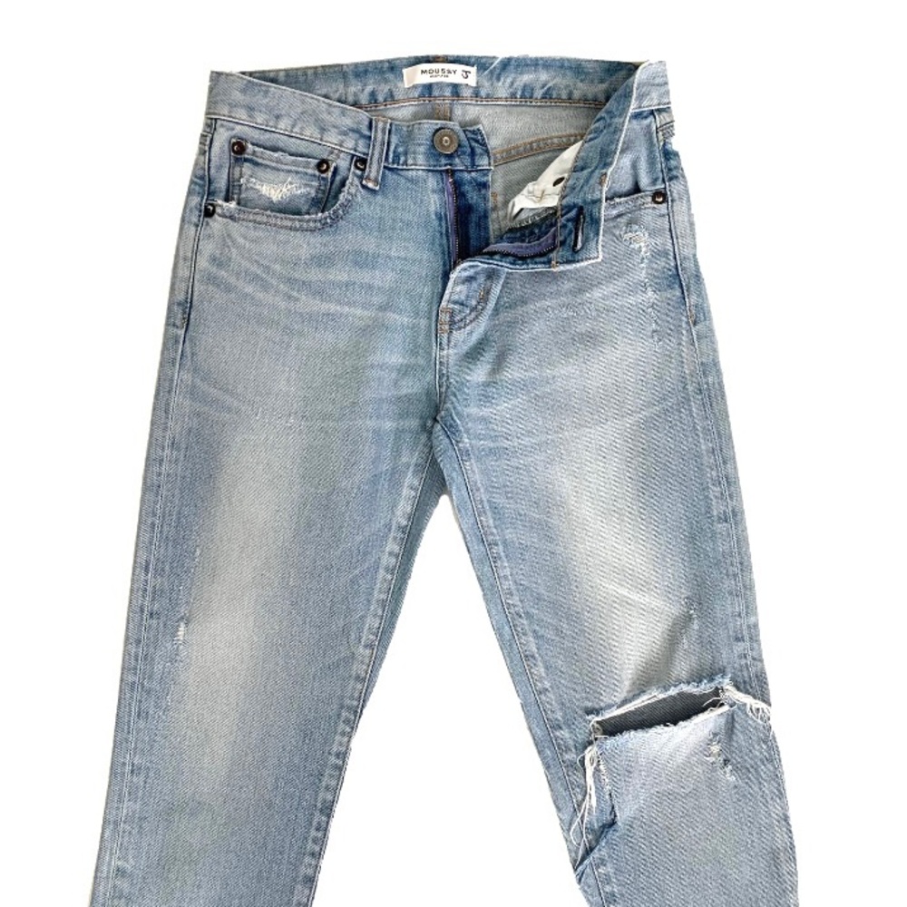 MOUSSY VINTAGE Vivian Distressed Skinny Jeans In Light Blue SIZE 25 - Picture 8 of 15
